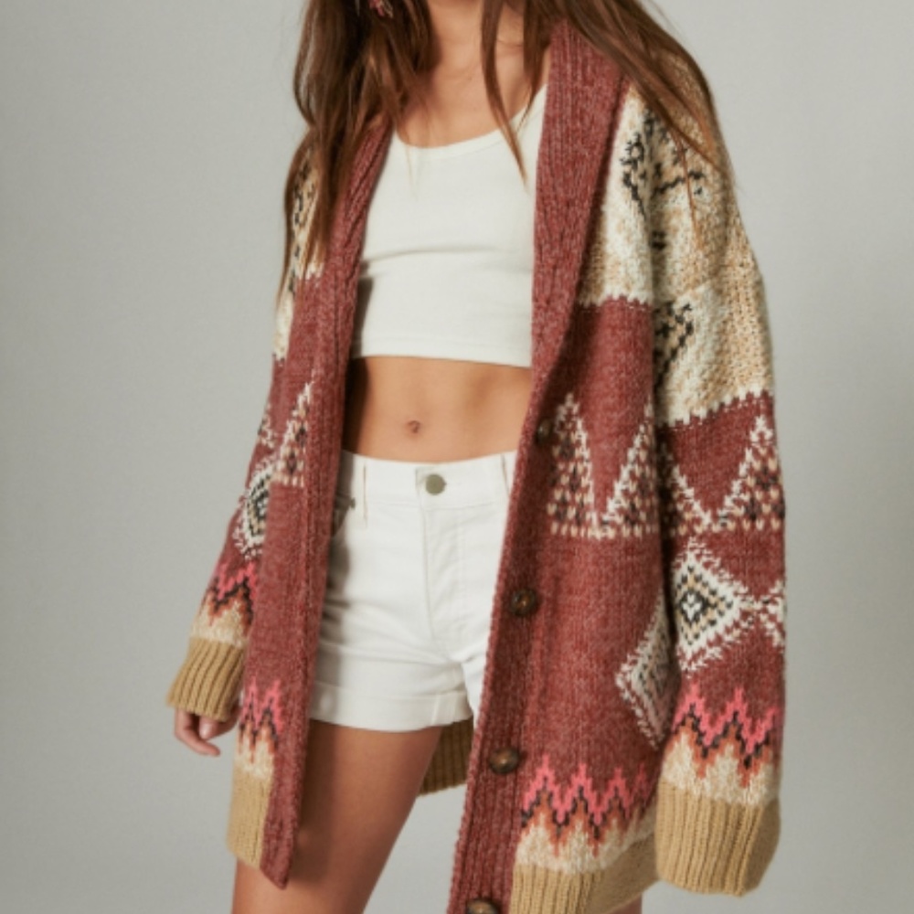Lucky Brand Multicolor Patterned Cardigan - Picture 2 of 6